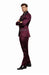 Sateen Fabric Suit - Shiny Tuxedo - Prom Suit - Groom Tuxedos - Burgundy