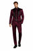 Sateen Fabric Suit - Shiny Tuxedo - Prom Suit - Groom Tuxedos - Burgundy
