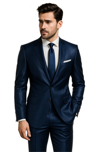 Sateen Suit - Shiny Suit - Royal Sharkskin  SLIM FIT Suit