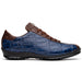 Marco Di Milano Saulo Blue Jeans Exotic Ostrich and Alligator Casual Sneakers