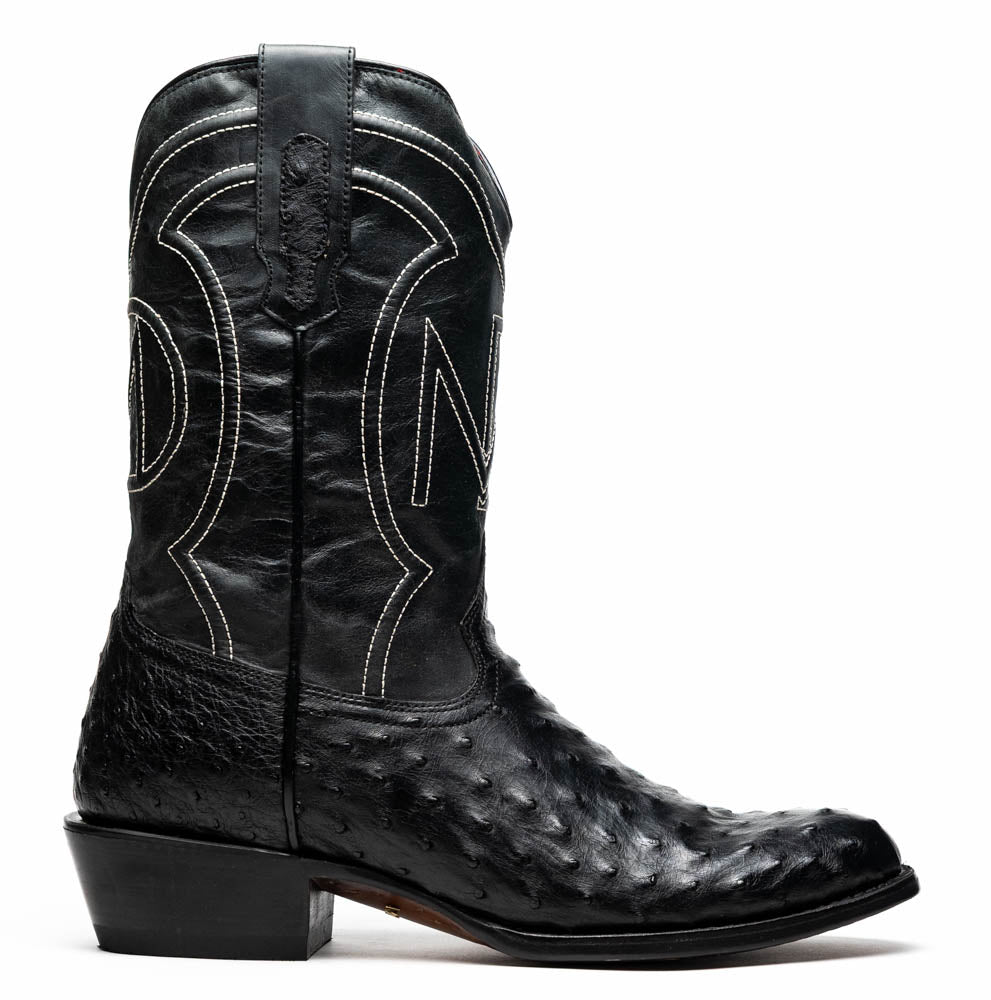 Marco Di Milano Savannah Black Ostrich Quill Round Toe Cowboy Boots - Image 3