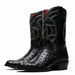 Marco Di Milano Savannah Black Ostrich Quill Round Toe Cowboy Boots