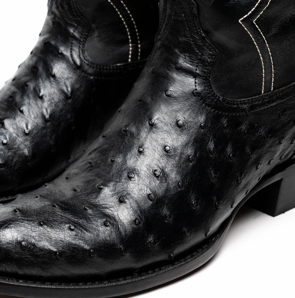 Marco Di Milano Savannah Black Ostrich Quill Round Toe Cowboy Boots - Image 4
