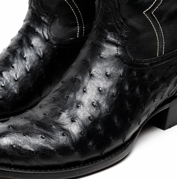 Marco Di Milano Savannah Black Ostrich Quill Round Toe Cowboy Boots - Image 4