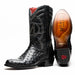 Marco Di Milano Savannah Black Ostrich Quill Round Toe Cowboy Boots