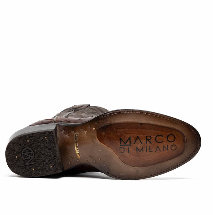 Marco Di Milano Savannah Kango Tabae Ostrich Quill Round Toe Cowboy Boots