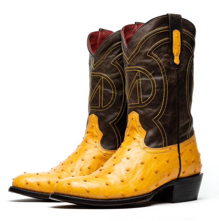 Marco Di Milano Savannah Buttercup Ostrich Quill Round Toe Cowboy Boots - Image 3