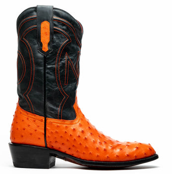 Marco Di Milano Savannah Orange Ostrich Quill Round Toe Cowboy Boots - Image 2