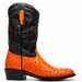 Marco Di Milano Savannah Orange Ostrich Quill Round Toe Cowboy Boots