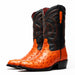 Marco Di Milano Savannah Orange Ostrich Quill Round Toe Cowboy Boots