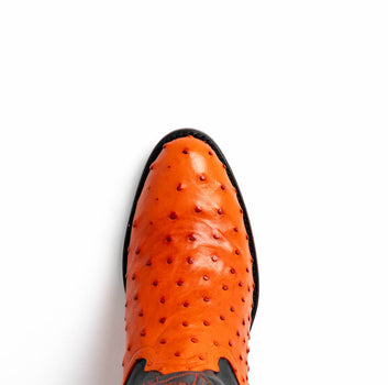 Marco Di Milano Savannah Orange Ostrich Quill Round Toe Cowboy Boots - Image 5