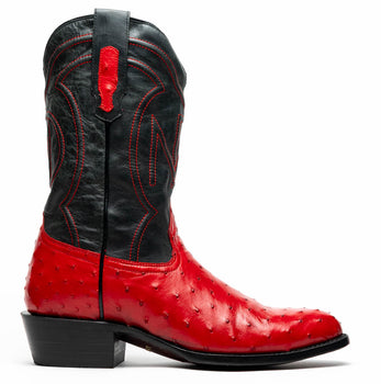 Marco Di Milano Savannah Red Ostrich Quill Round Toe Cowboy Boots - Image 3