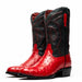 Marco Di Milano Savannah Red Ostrich Quill Round Toe Cowboy Boots