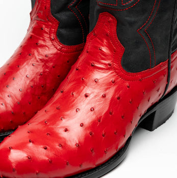 Marco Di Milano Savannah Red Ostrich Quill Round Toe Cowboy Boots - Image 4