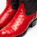 Marco Di Milano Savannah Red Ostrich Quill Round Toe Cowboy Boots