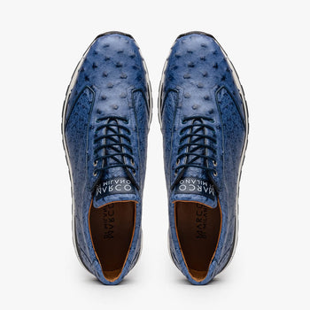 Marco Di Milano Scanno Navy Ostrich Quill Sneakers
