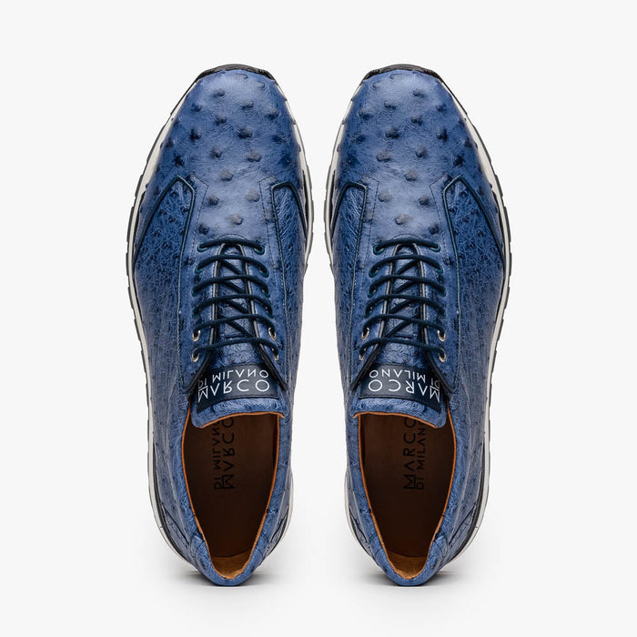Marco Di Milano Scanno Navy Ostrich Quill Sneakers