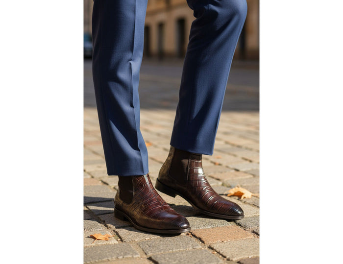 Crocodile Embossed Chelsea Boot - Image 5