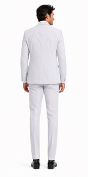Seersucker Suit 100% Cotton Seersucker Sear sucker suit Dark Navy/White