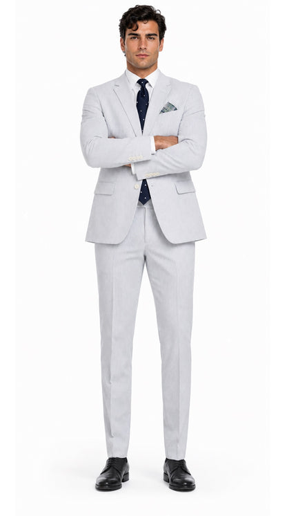 Seersucker Suit 100% Cotton Seersucker Sear sucker suit Dark Navy/White
