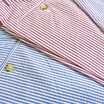 Seersucker Cotton Short in Light Blue and White (Hampton9 Plain Front) by Berle