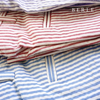 Seersucker Cotton Short in Light Blue and White (Hampton9 Plain Front) by Berle