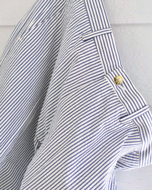 Seersucker Cotton Short in Navy and White (Hampton9 Plain Front) by Berle