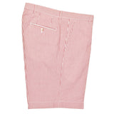Seersucker Cotton Short in Red and White (Hampton9 Plain Front) by Berle