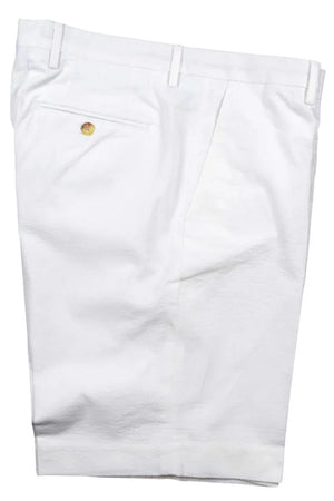 Seersucker Cotton Short in White (Hampton9 Plain Front) by Berle
