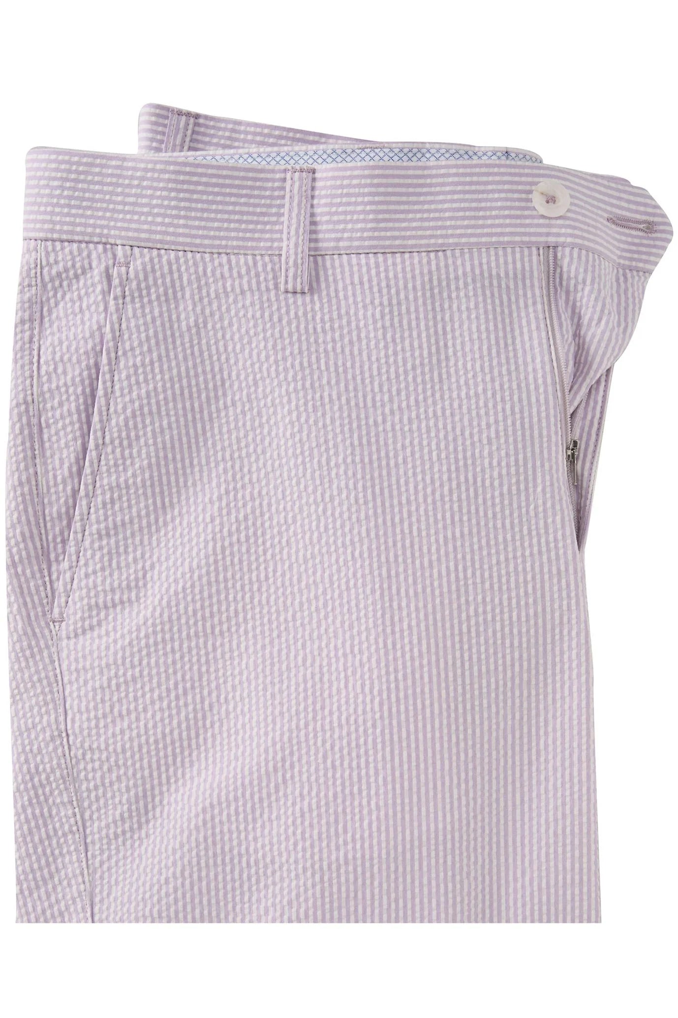 Seersucker Shorts in Lilac, Size 32 (College Modern Fit - 8" Inseam) by Ballin