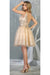 Quince Dama Dresses - Short Quinceanera Dresses in Color Champagne