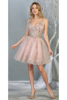 Quince Dama Dresses - Short Quinceanera Dresses in Color Mauve