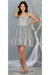 Quince Dama Dresses - Short Quinceanera Dresses in Color Silver