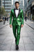 Sequin Suit - Shiny Suit - Emerald Green Suit - Metallic Fabric - Stage Tuxedo - Groom Suit Jacket + Pants