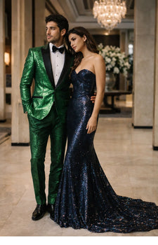 Sequin Suit - Shiny Suit - Emerald Green Suit - Metallic Fabric - Stage Tuxedo - Groom Suit Jacket + Pants