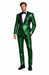 Sequin Suit - Shiny Suit - Emerald Green Suit - Metallic Fabric - Stage Tuxedo - Groom Suit Jacket + Pants