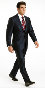 Sharkskin Shiny Sheen 2 Button Dark Blue Sharkskin Men'S Suit