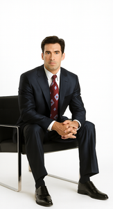 Sharkskin Shiny Sheen 2 Button Dark Blue Sharkskin Men'S Suit