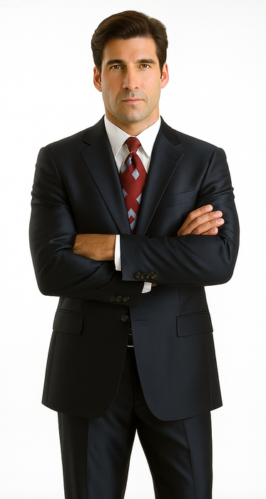 Sharkskin Shiny Sheen 2 Button Dark Blue Sharkskin Men'S Suit