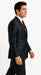 Sharkskin Shiny Sheen 2 Button Dark Blue Sharkskin Men'S Suit