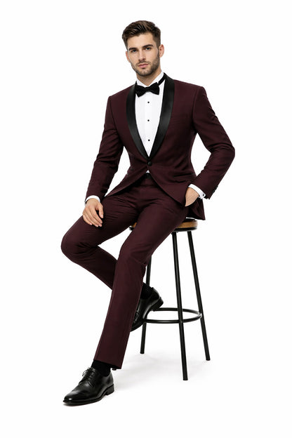 Men'S Shawl Slim Fit 1 Button Shawl Collar Dinner Jacket - Image 4