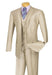 Shinny Vested Regular Fit Suit, Beige