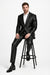 Men'S Shiny Black 2-Button Men'S Sharkskin Suit