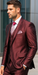 Shiny Burgundy Vested Suit - 3 Pieces Maroon Flashy Suit