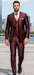 Shiny Burgundy Vested Suit - 3 Pieces Maroon Flashy Suit