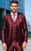 Shiny Burgundy Vested Suit - 3 Pieces Maroon Flashy Suit
