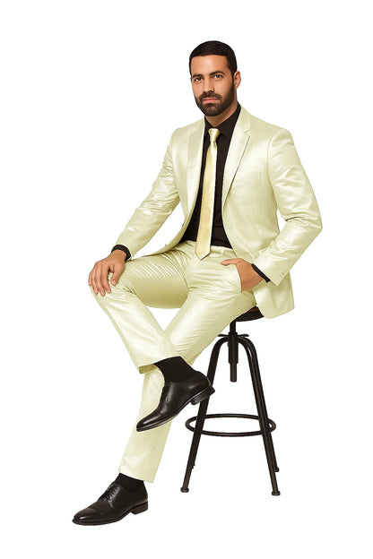 Shiny Ivory Suit - Shiny Tuxedo