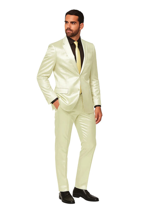 Shiny Ivory Suit - Shiny Tuxedo