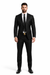 Shiny Sharkskin Jet Black 2 Button Style Jacket Flat Front Pants New Style