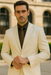 Shiny Sharkskin Metallic 2 Button Suits Off-White